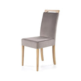 Scaun gri cu picioare din stejar, ideal pentru dining modern – primabucata
