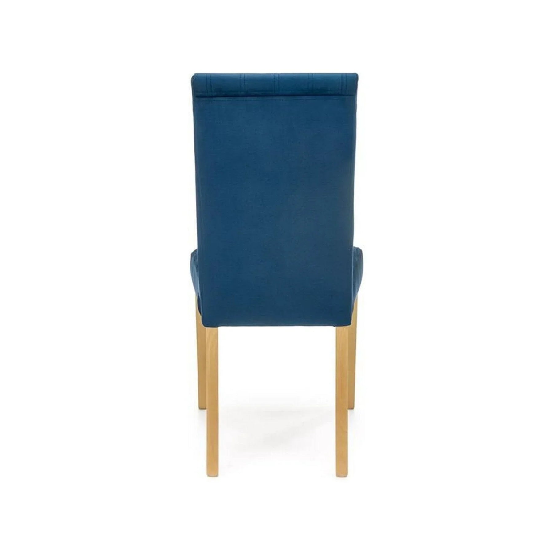 Scaun albastru cu picioare din stejar, ideal pentru dining – primabucata