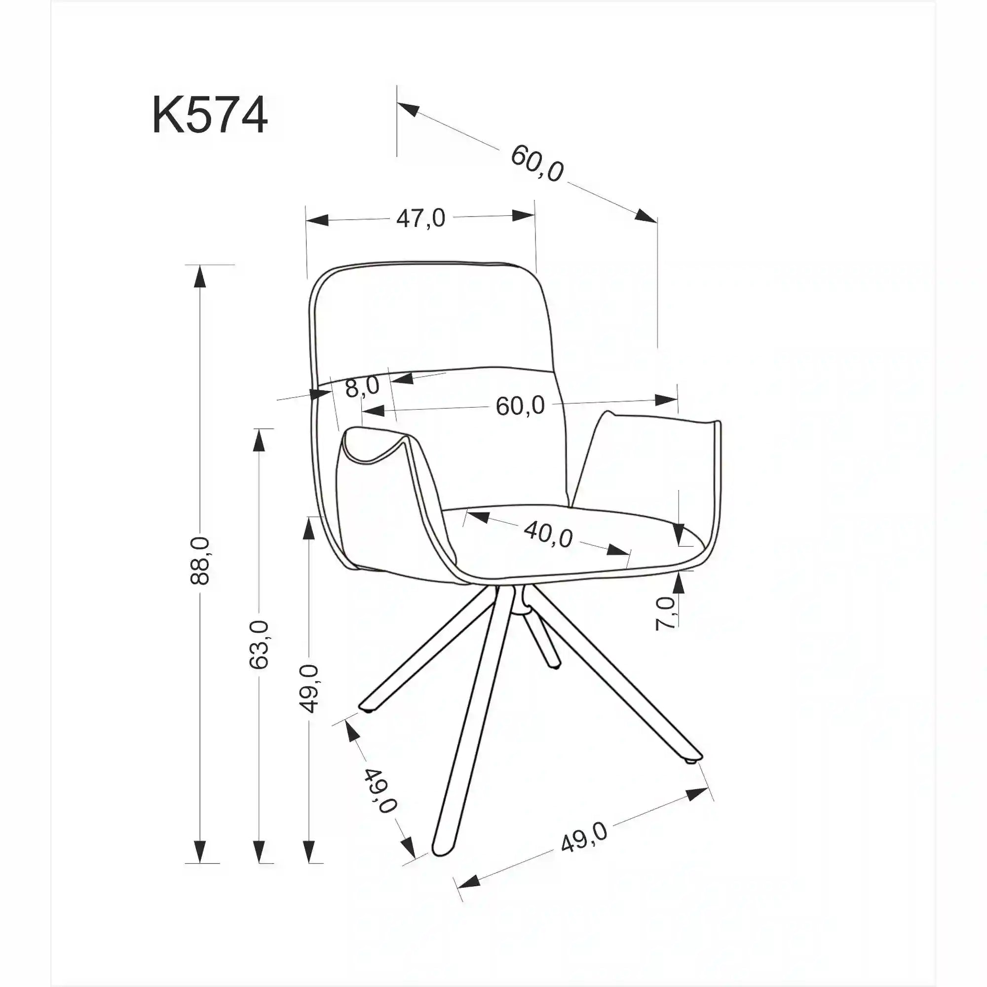 Scaun HOUSTON OCN-36664, bej/negru