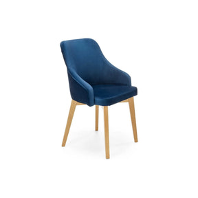 Scaun albastru cu picioare din stejar, ideal pentru living modern – primabucata
