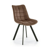 Scaun K332, maro/negru, stofa catifelata/metal, 46x61x84 cm