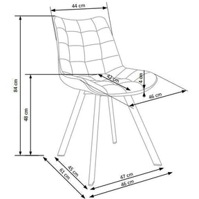 Scaun K332, maro/negru, stofa catifelata/metal, 46x61x84 cm
