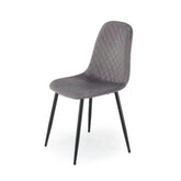 Scaun K608, gri, stofa catifelata/metal, 45x52x88 cm