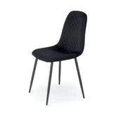 Scaun K608, negru, stofa catifelata/metal, 45x52x88 cm