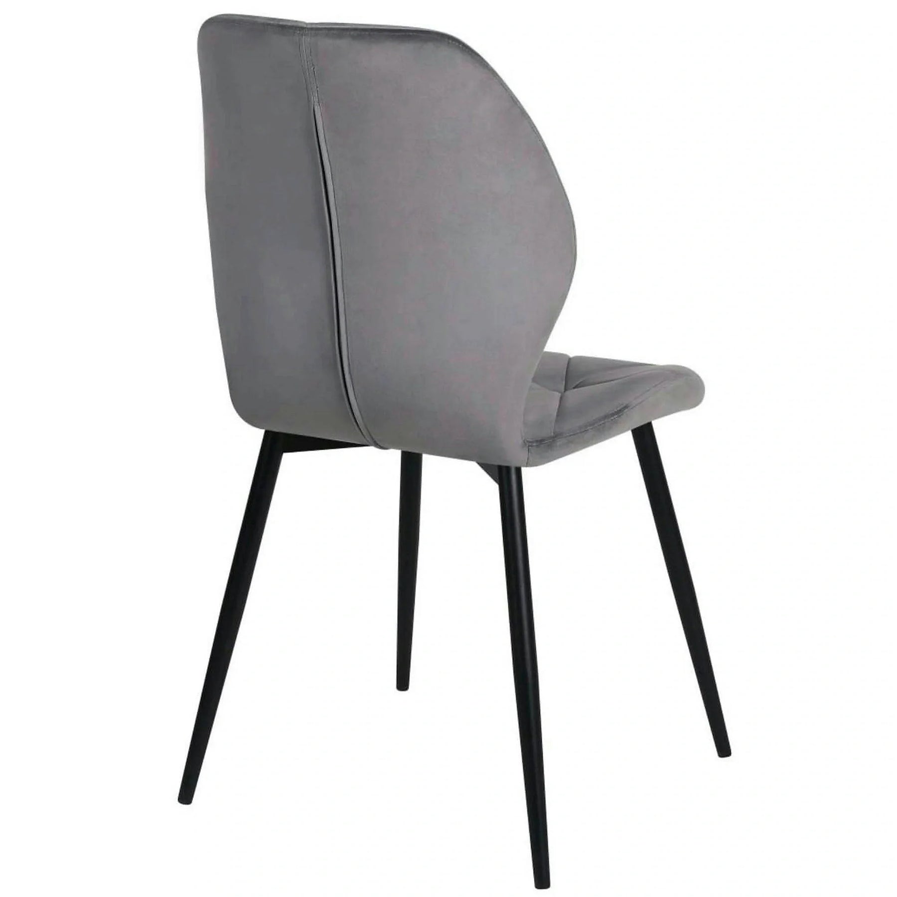Scaun KEN, stofă catifelata/metal, gri deschis/negru, 47×55×87 cm