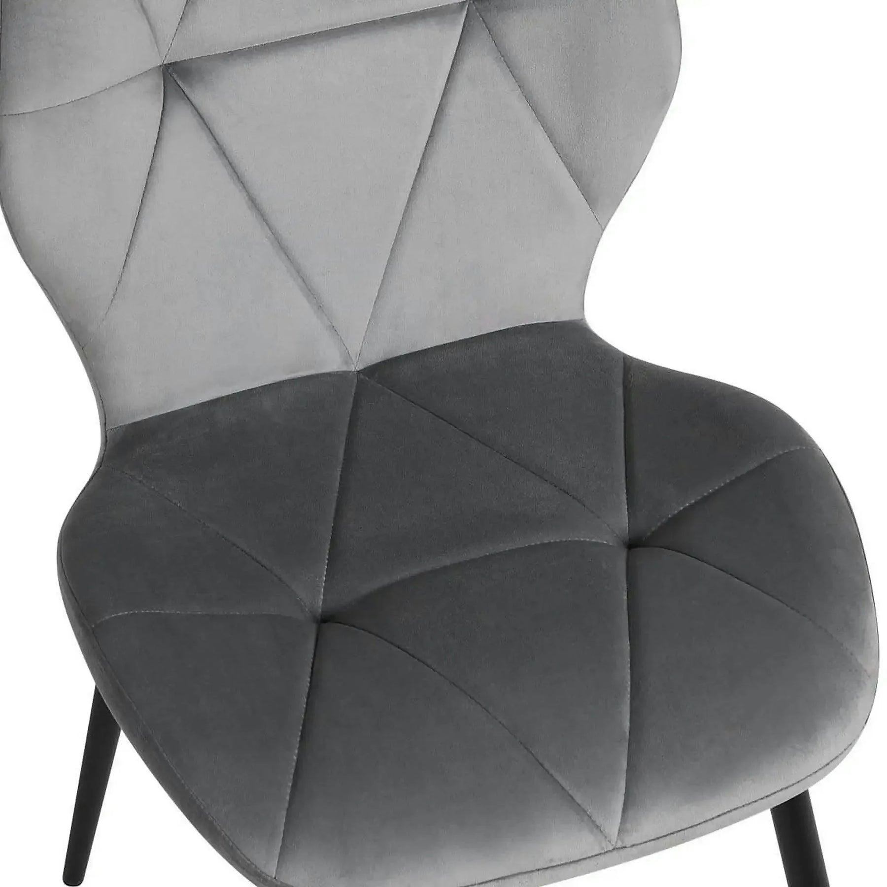 Scaun KEN, stofă catifelata/metal, gri deschis/negru, 47×55×87 cm