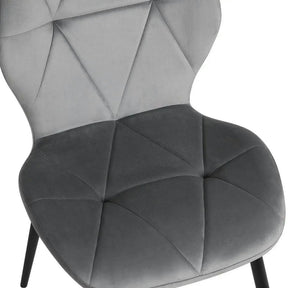Scaun KEN, stofă catifelata/metal, gri deschis/negru, 47×55×87 cm