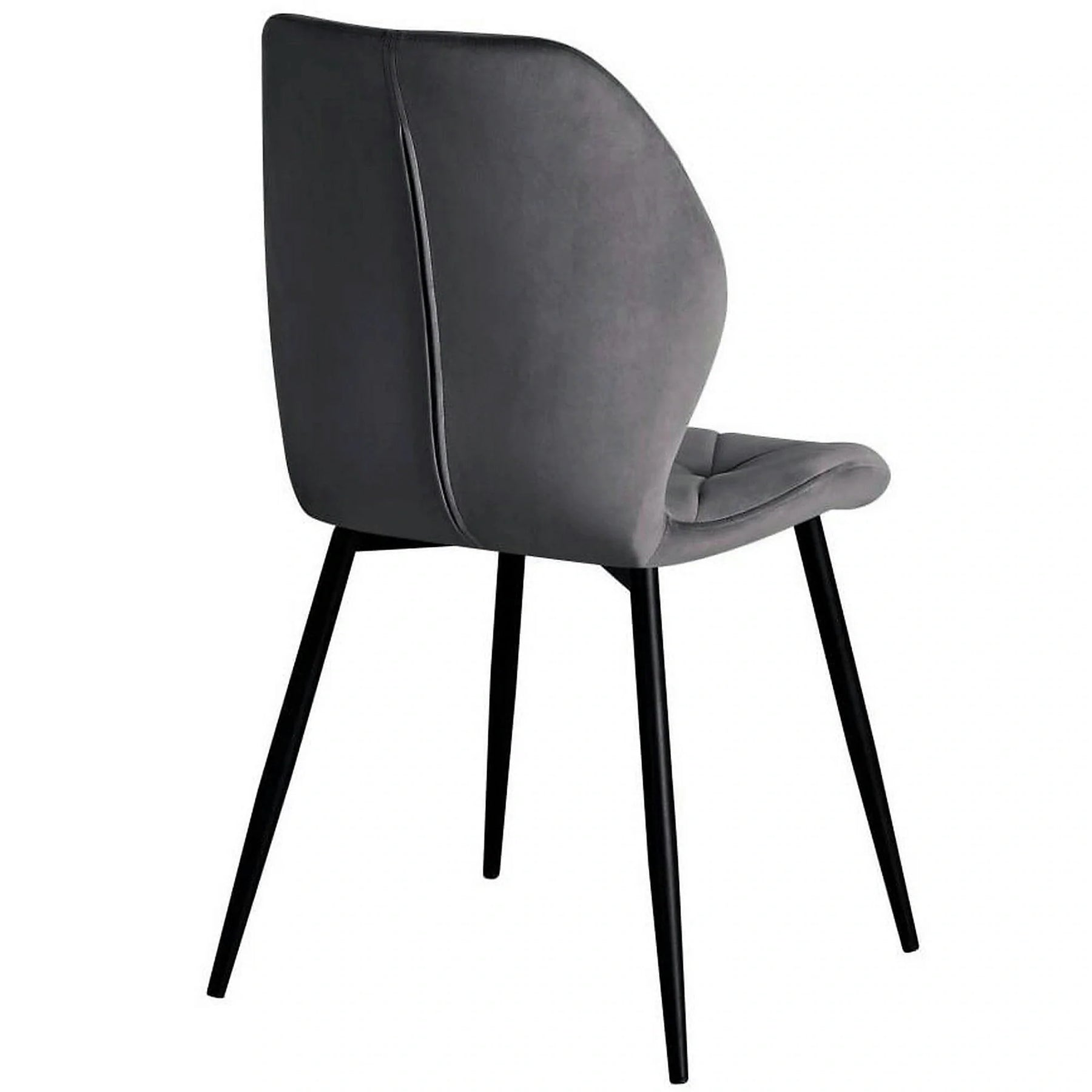 Scaun KEN, stofă catifelata/metal, gri închis/negru, 47×55×87 cm