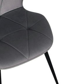 Scaun KEN, stofă catifelata/metal, gri închis/negru, 47×55×87 cm