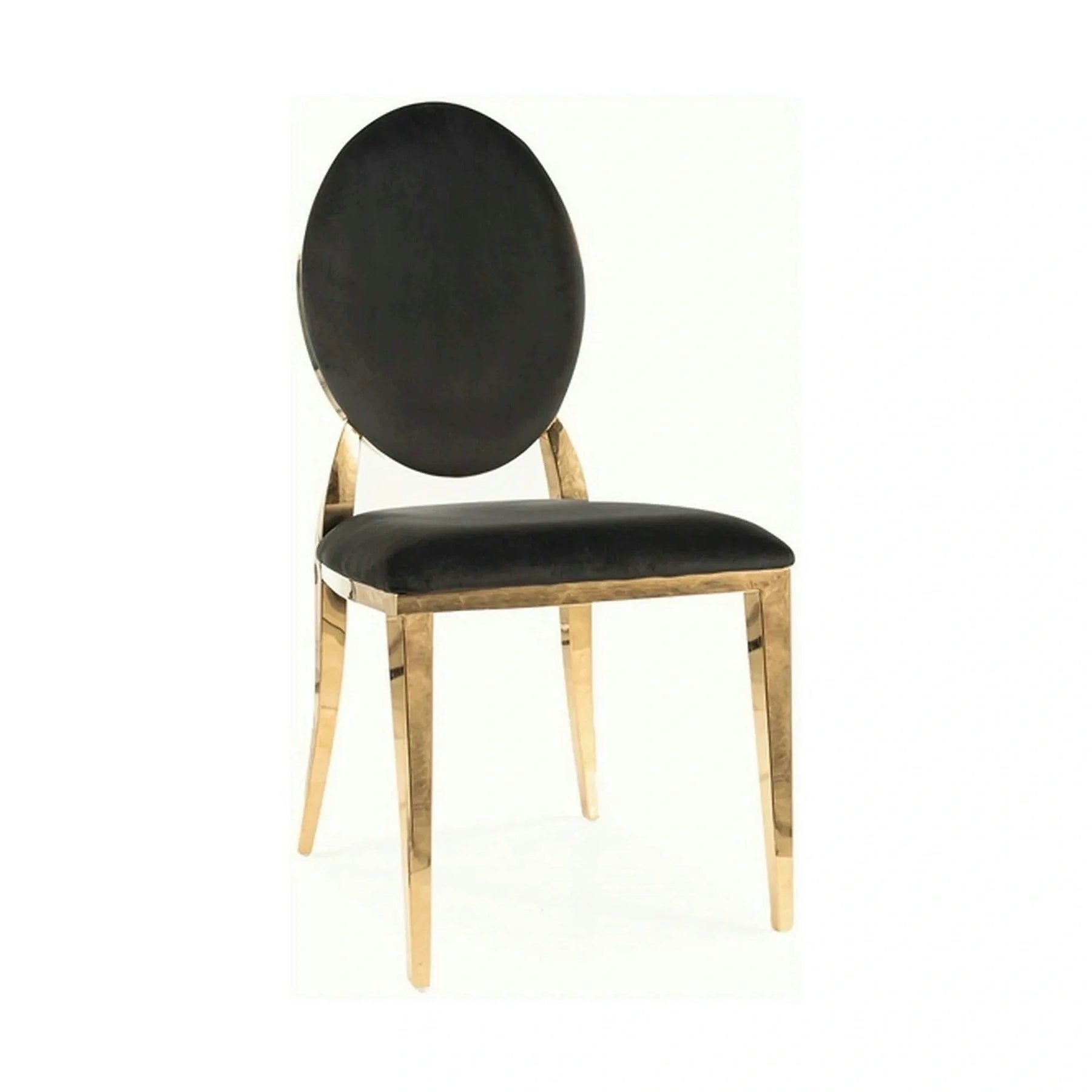 Scaun KING, negru/auriu, stofa catifelata/metal, 47x43x95 cm