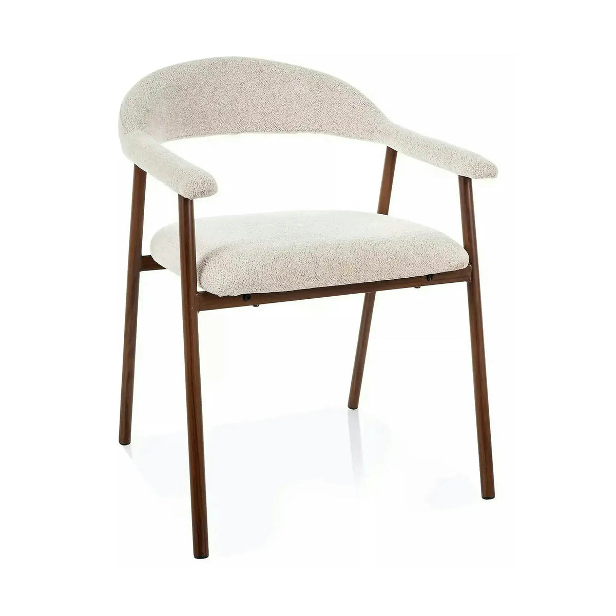 Scaun LAGOS D, bej deschis/nuc, stofă/metal, 57x47x76 cm