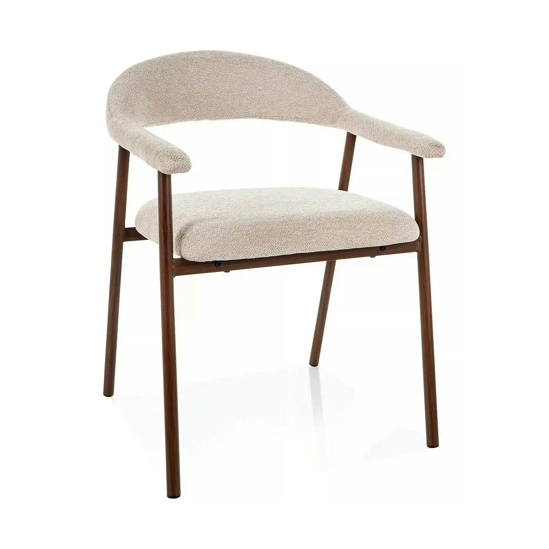 Scaun LAGOS D, bej/nuc, stofă/metal, 57x47x76 cm