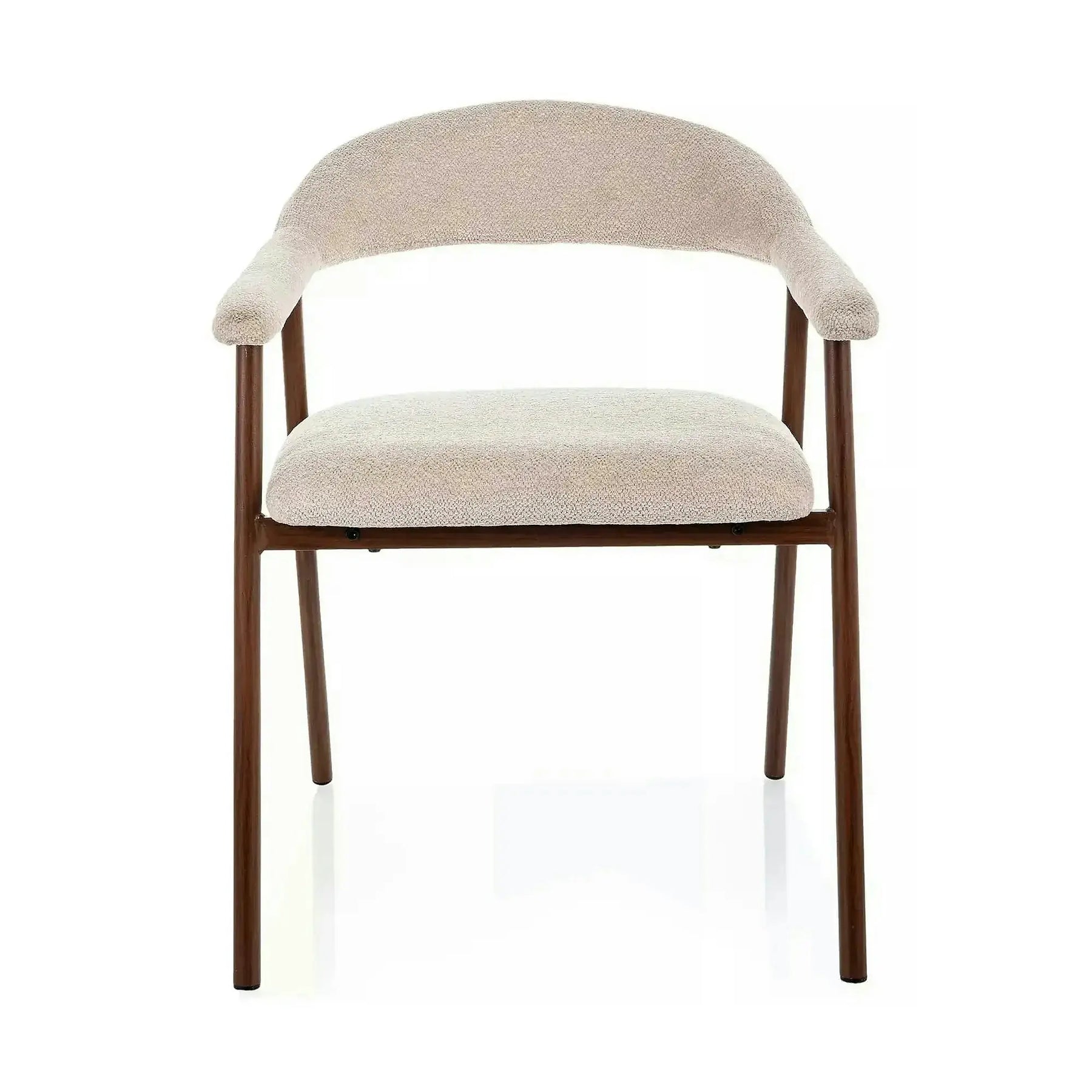 Scaun LAGOS D, bej/nuc, stofă/metal, 57x47x76 cm