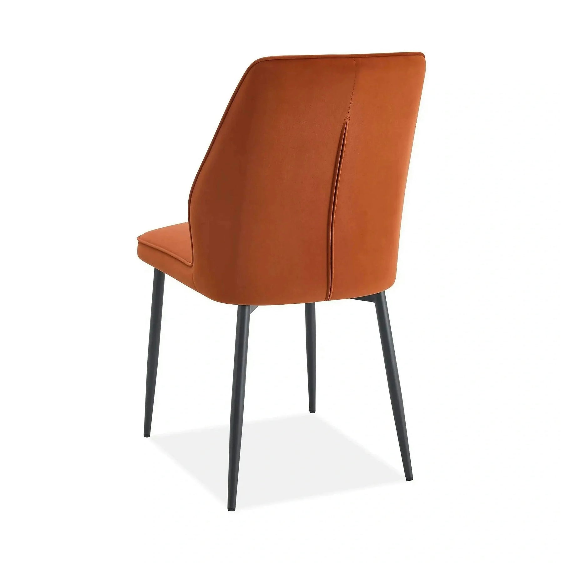 Scaun LEX, stofă catifelata/metal, caramiziu/negru, 47×60×89 cm