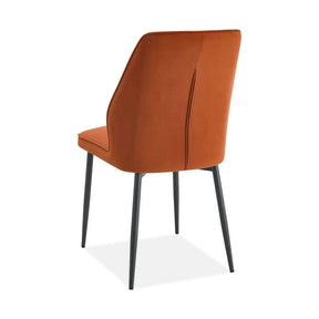 Scaun LEX, stofă catifelata/metal, caramiziu/negru, 47×60×89 cm