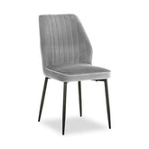 Scaun LEX, gri deschis/negru, stofa catifelata/metal, 47x60x89 cm