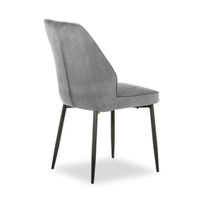 Scaun LEX, stofă catifelata/metal, gri deschis/negru, 47×60×89 cm