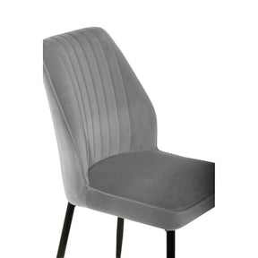 Scaun LEX, stofă catifelata/metal, gri deschis/negru, 47×60×89 cm