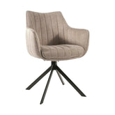 Scaun living rotativ AZALIA, bej/negru, stofa clasica/metal, 61x44x86 cm