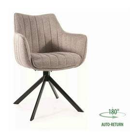 Scaun living rotativ AZALIA, stofă clasică/metal, bej - Brego 31/negru, 61×44×86 cm
