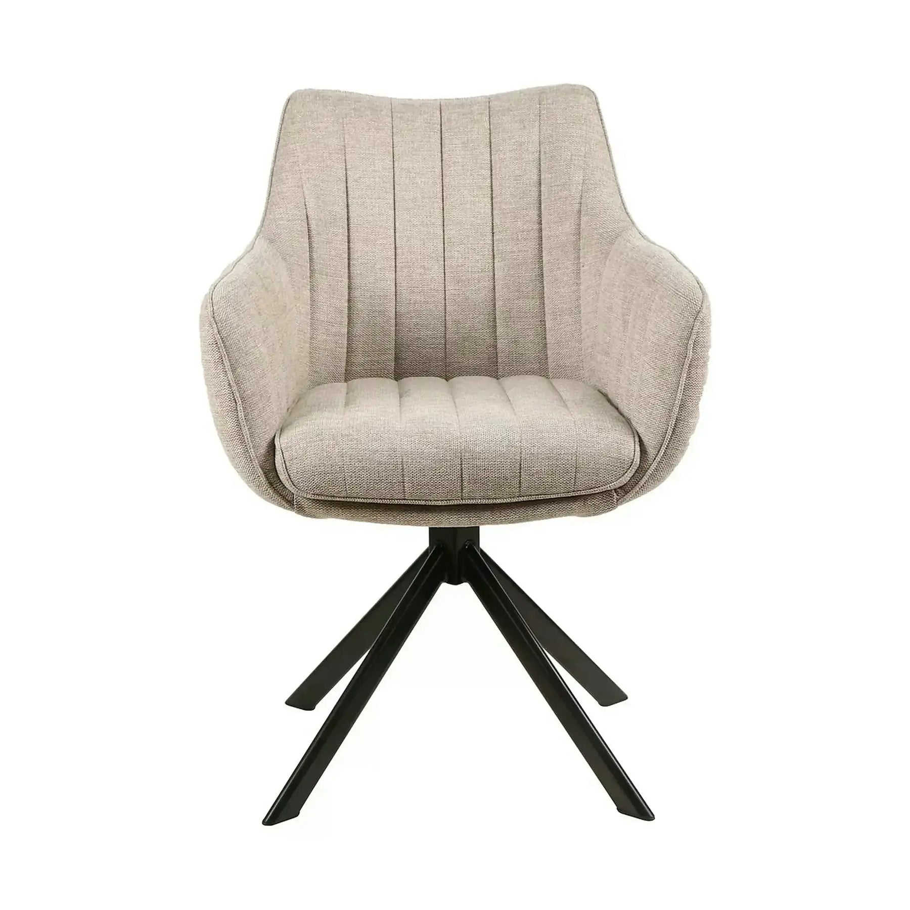 Scaun living rotativ AZALIA, stofă clasică/metal, bej - Brego 31/negru, 61×44×86 cm