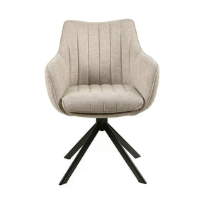Scaun living rotativ AZALIA, stofă clasică/metal, bej - Brego 31/negru, 61×44×86 cm