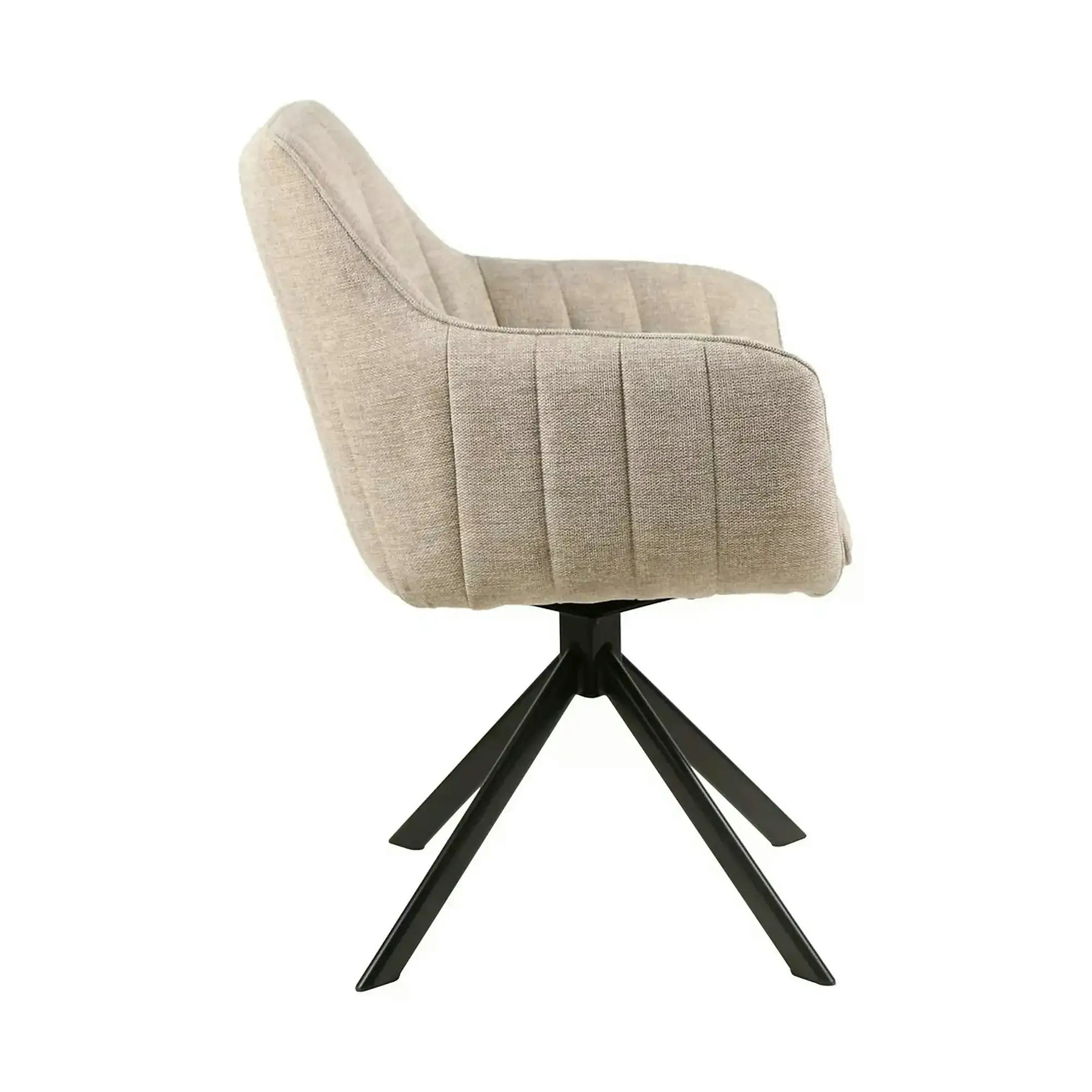 Scaun living rotativ AZALIA, stofă clasică/metal, bej - Brego 31/negru, 61×44×86 cm