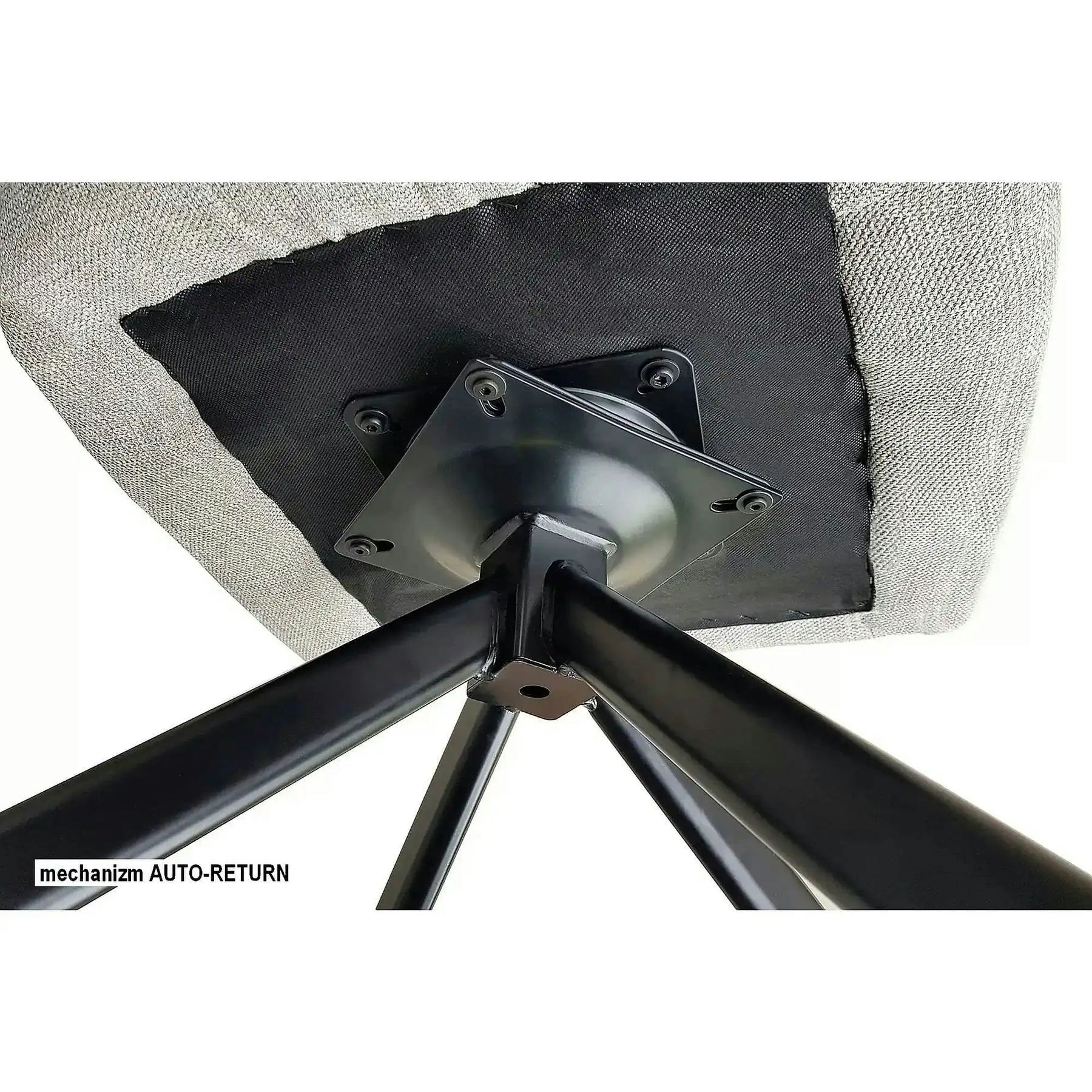 Scaun living rotativ AZALIA, stofă clasică/metal, bej - Brego 31/negru, 61×44×86 cm