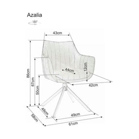 Scaun living rotativ AZALIA, stofă clasică/metal, bej - Brego 31/negru, 61×44×86 cm