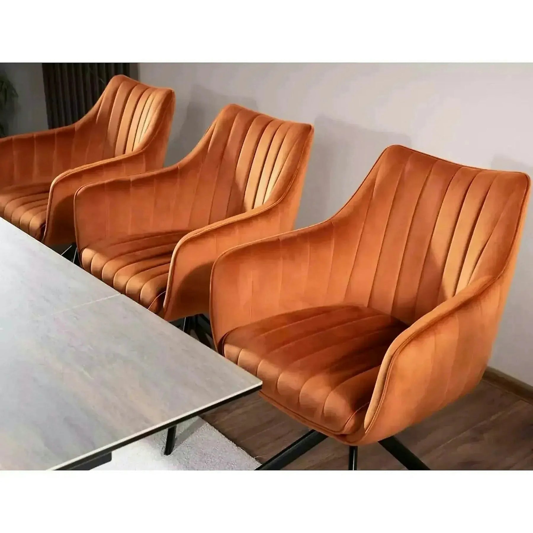 Scaun living rotativ AZALIA, stofă catifelata/metal, caramiziu/negru, 61×44×86 cm