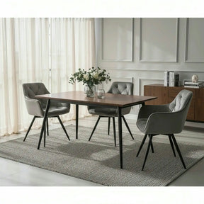 Scaun MANGO, gri/negru, stofa catifelata/metal, 57x45x83 cm