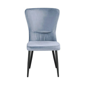 Scaun MIA, stofă catifelata/metal, albastru deschis - Bluvel 10/negru, 51×62×95 cm