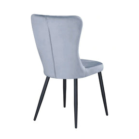Scaun MIA, stofă catifelata/metal, albastru deschis - Bluvel 10/negru, 51×62×95 cm