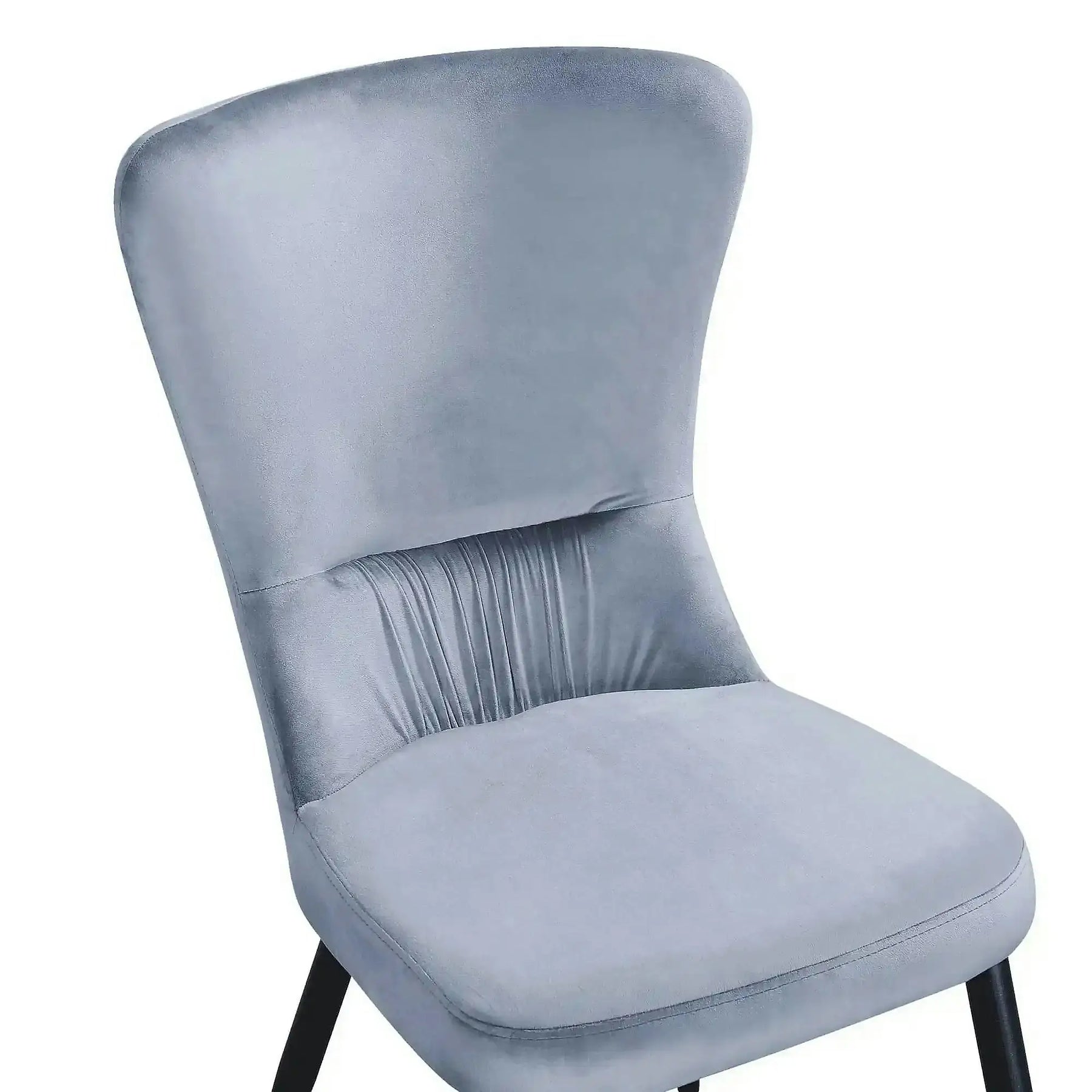 Scaun MIA, stofă catifelata/metal, albastru deschis - Bluvel 10/negru, 51×62×95 cm