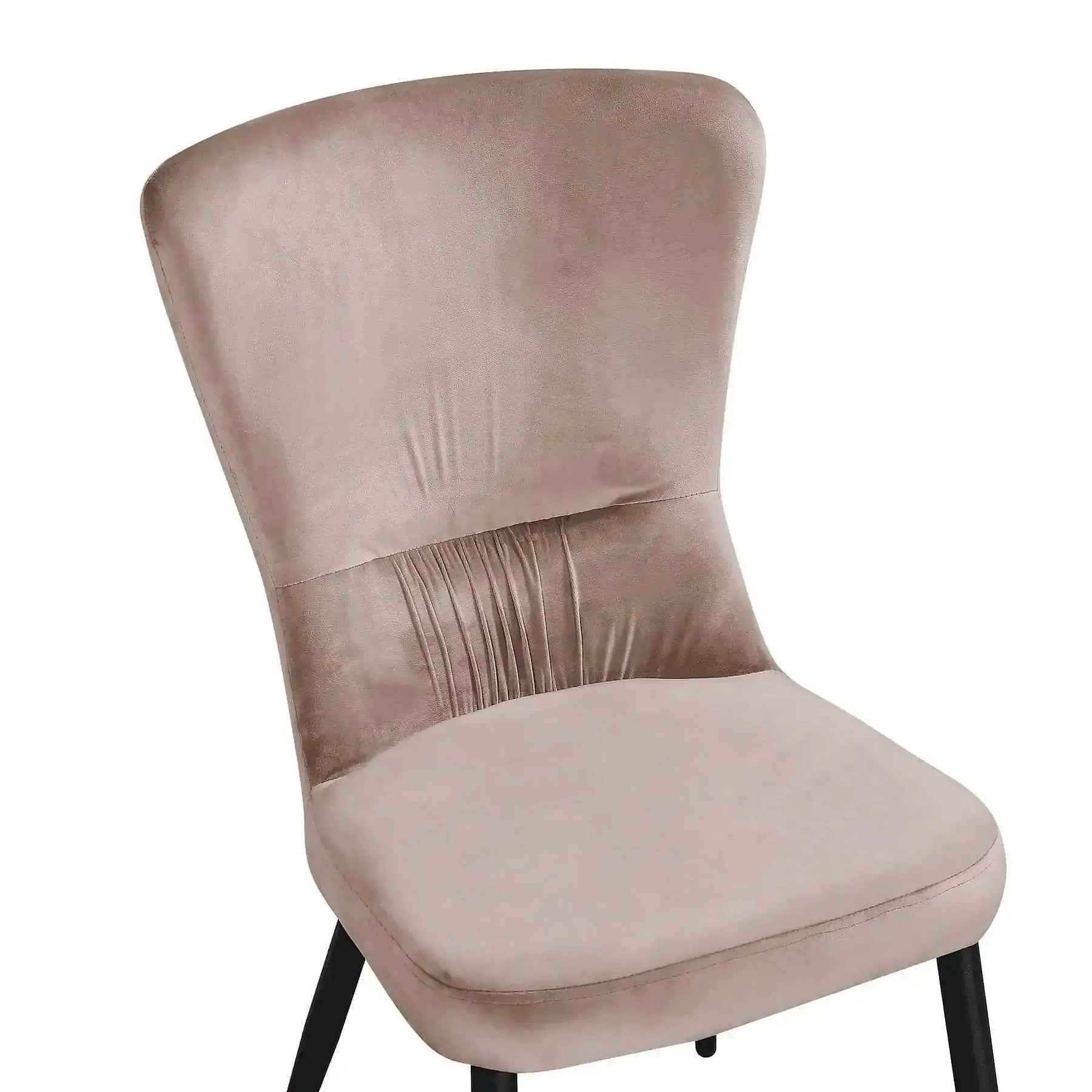 Scaun MIA, stofă catifelata/metal, bej - Bluvel 28/negru, 51×62×95 cm