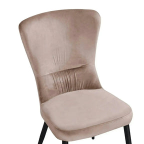 Scaun MIA, stofă catifelata/metal, bej - Bluvel 28/negru, 51×62×95 cm