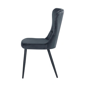 Scaun MIA, stofă catifelata/metal, gri închis - Bluvel 07/negru, 51×62×95 cm