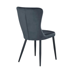 Scaun MIA, stofă catifelata/metal, gri închis - Bluvel 07/negru, 51×62×95 cm