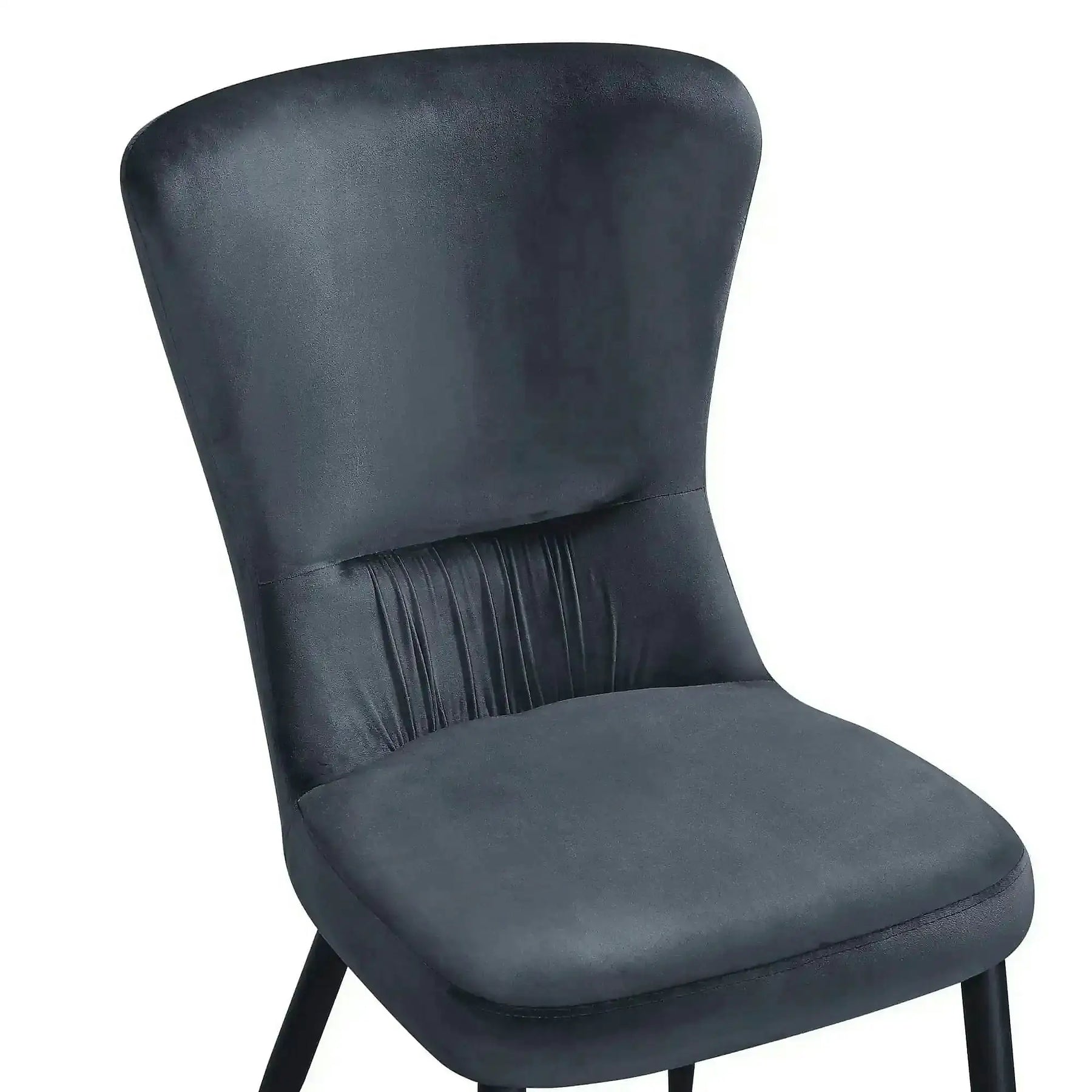 Scaun MIA, stofă catifelata/metal, gri închis - Bluvel 07/negru, 51×62×95 cm