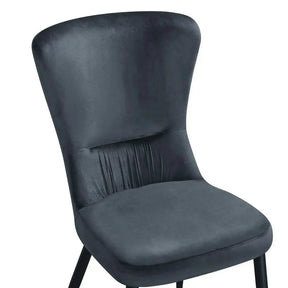 Scaun MIA, stofă catifelata/metal, gri închis - Bluvel 07/negru, 51×62×95 cm