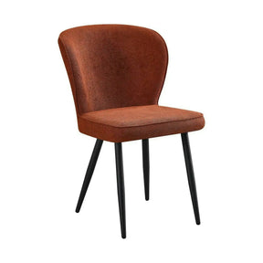 Scaun RIO 2, caramiziu/negru, stofa buclata/metal, 64x51x84 cm