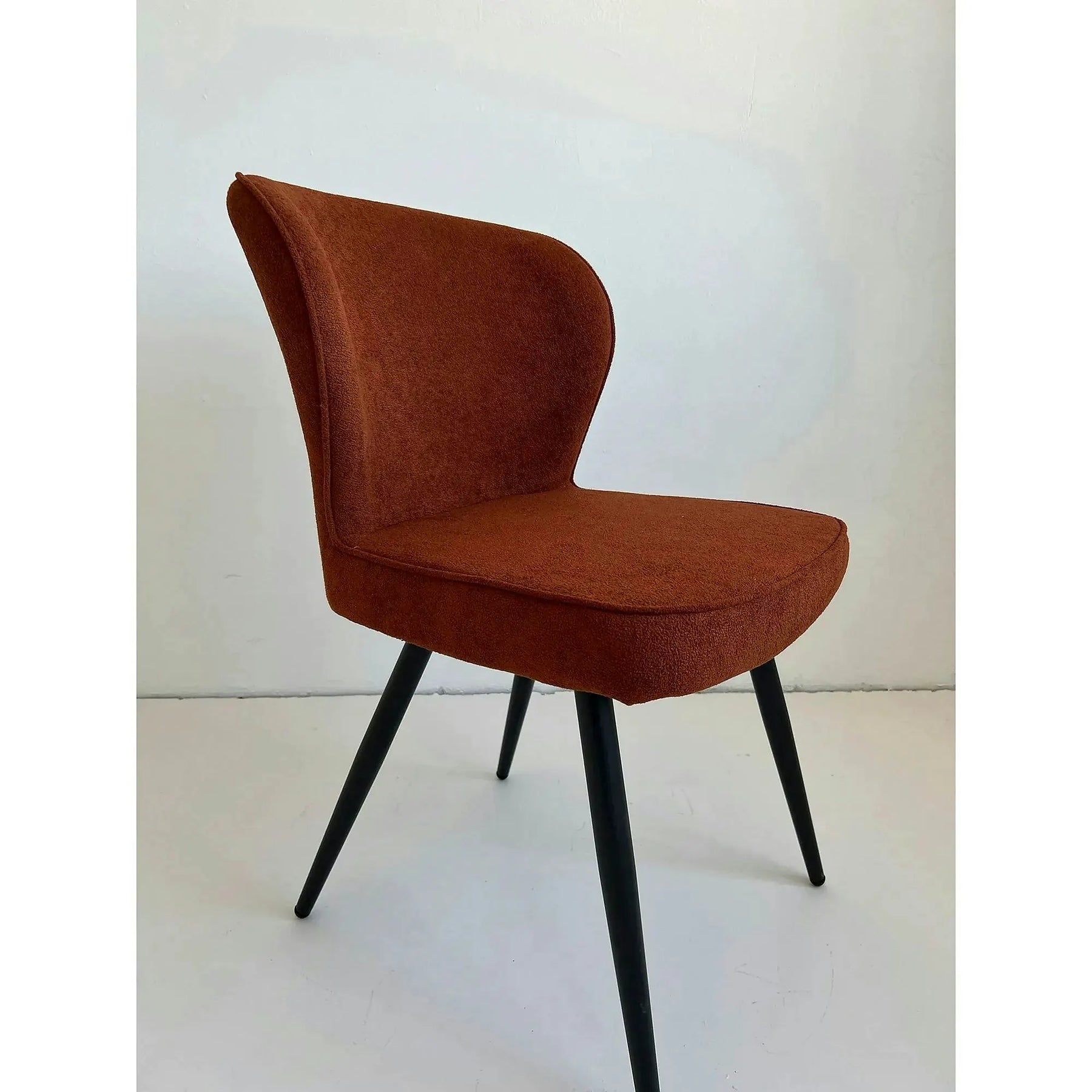 Scaun RIO 2, stofă buclata/metal, caramiziu - S062-16/negru, 64×51×84 cm