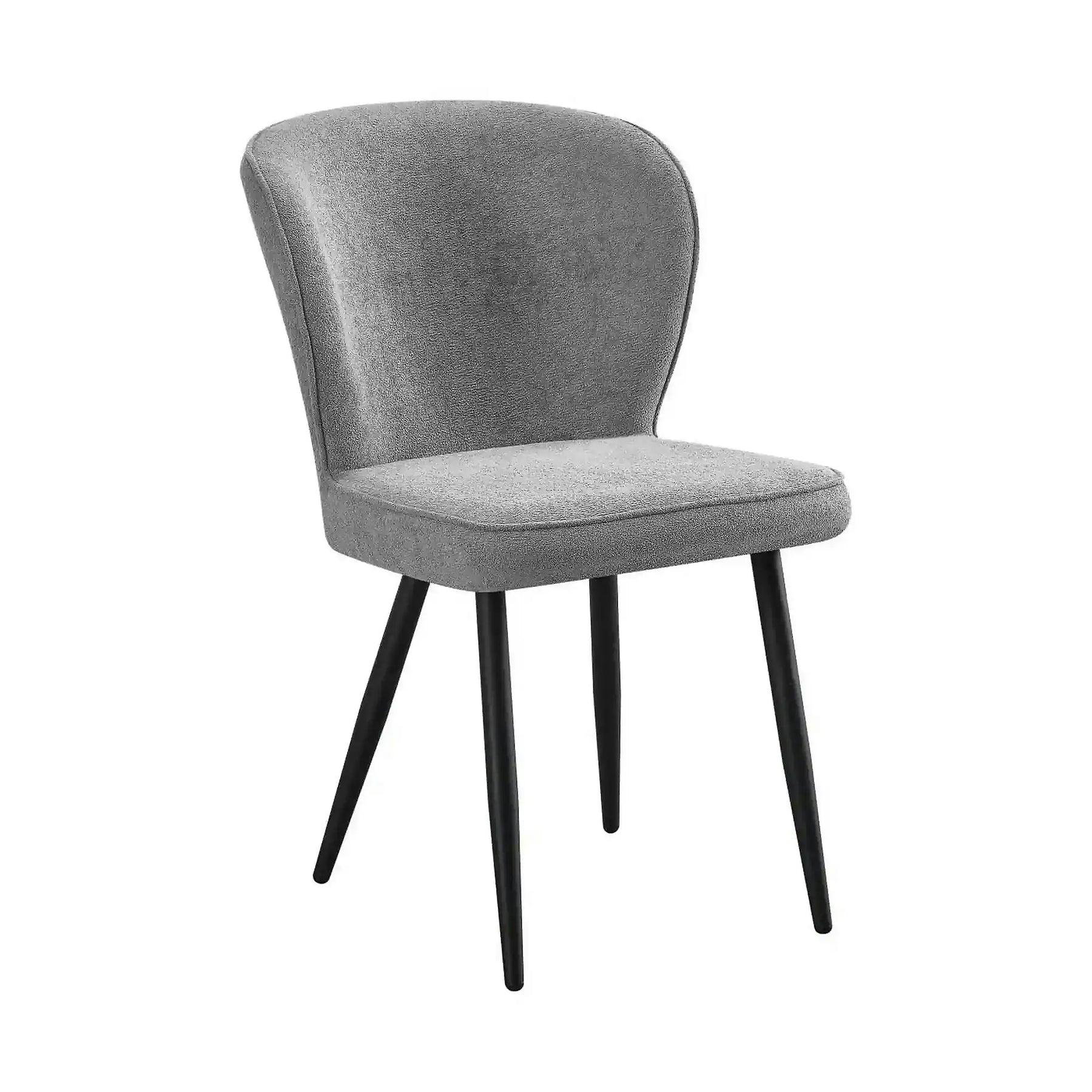 Scaun RIO 2, gri deschis/negru, stofa buclata/metal, 64x51x84 cm