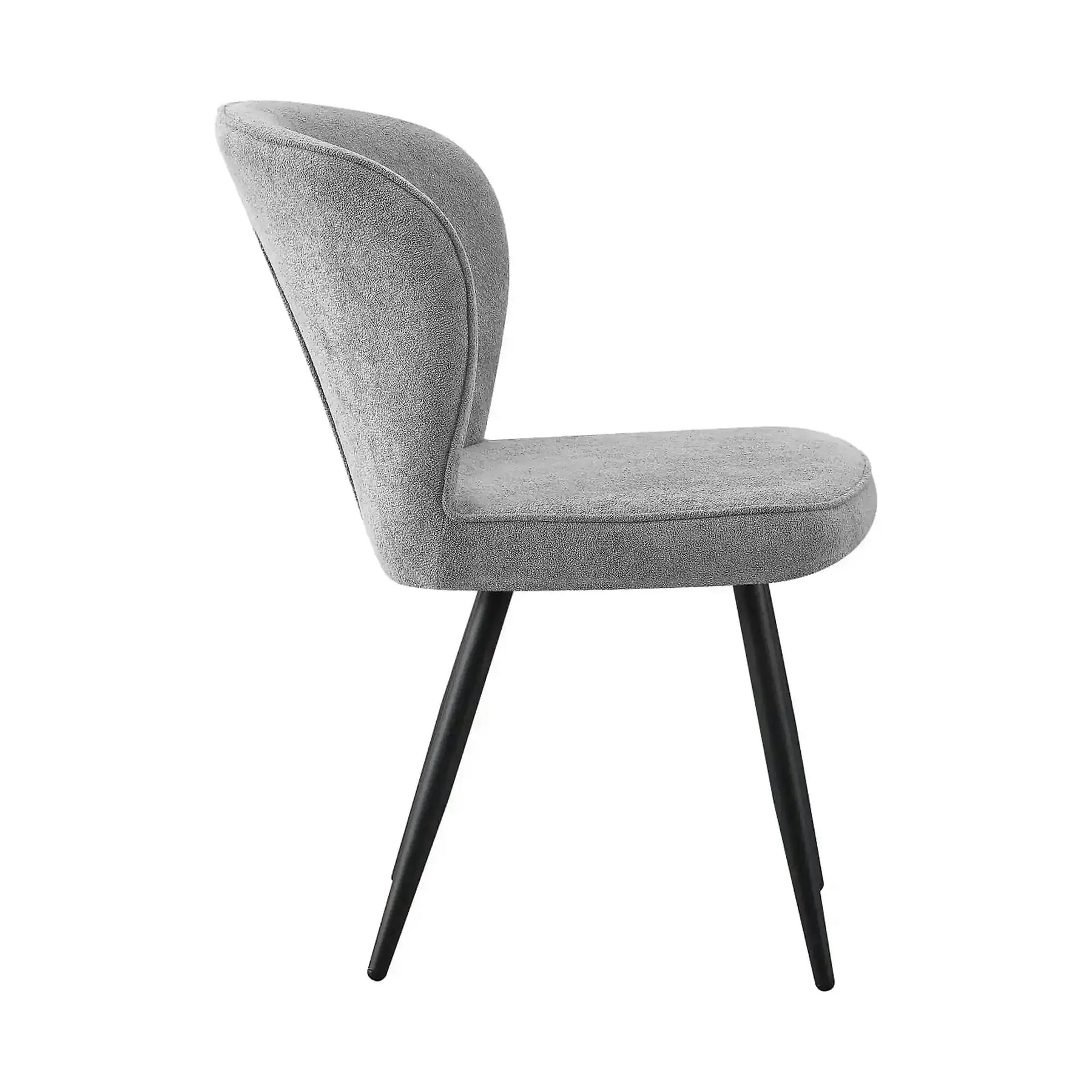 Scaun RIO 2, stofă buclata/metal, gri deschis - S062-30/negru, 64×51×84 cm