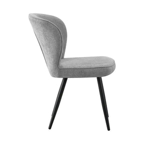 Scaun RIO 2, stofă buclata/metal, gri deschis - S062-30/negru, 64×51×84 cm