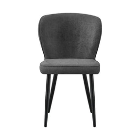 Scaun RIO 2, stofă buclata/metal, gri închis - S062-31/negru, 64×51×84 cm
