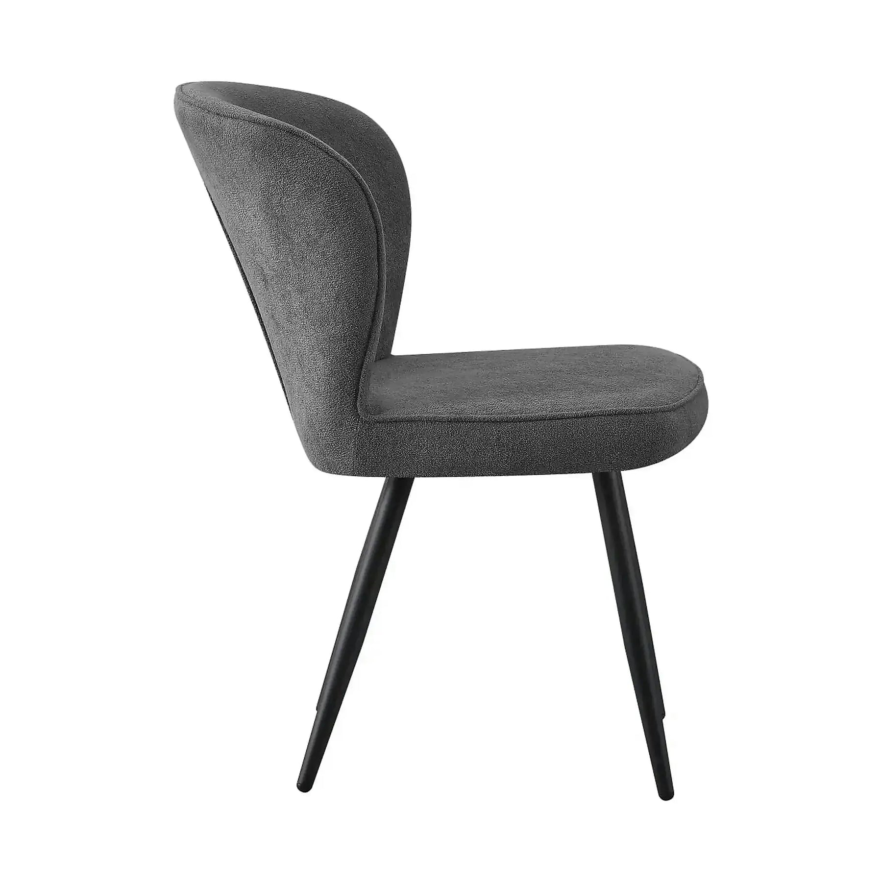 Scaun RIO 2, stofă buclata/metal, gri închis - S062-31/negru, 64×51×84 cm