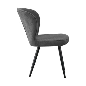 Scaun RIO 2, stofă buclata/metal, gri închis - S062-31/negru, 64×51×84 cm