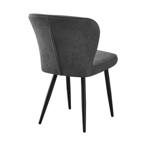 Scaun RIO 2, stofă buclata/metal, gri închis - S062-31/negru, 64×51×84 cm