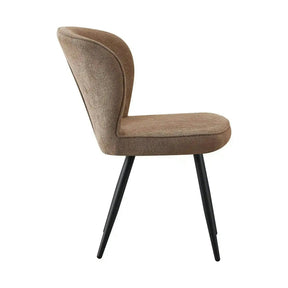 Scaun RIO 2, stofă buclata/metal, maro - S062-3/negru, 64×51×84 cm